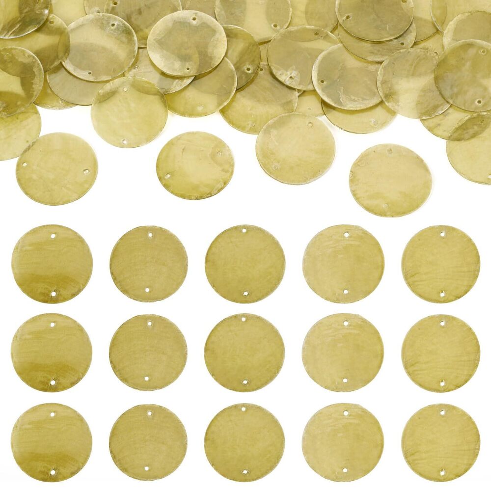 3960 50 Pcs Round Capiz Shells Pieces 30mm Natural Shells Charms 2 Holes